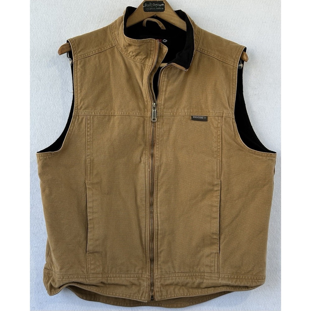 Wolverine Fleece Lined Denim Vest Brown Outdoor Men's Size M
